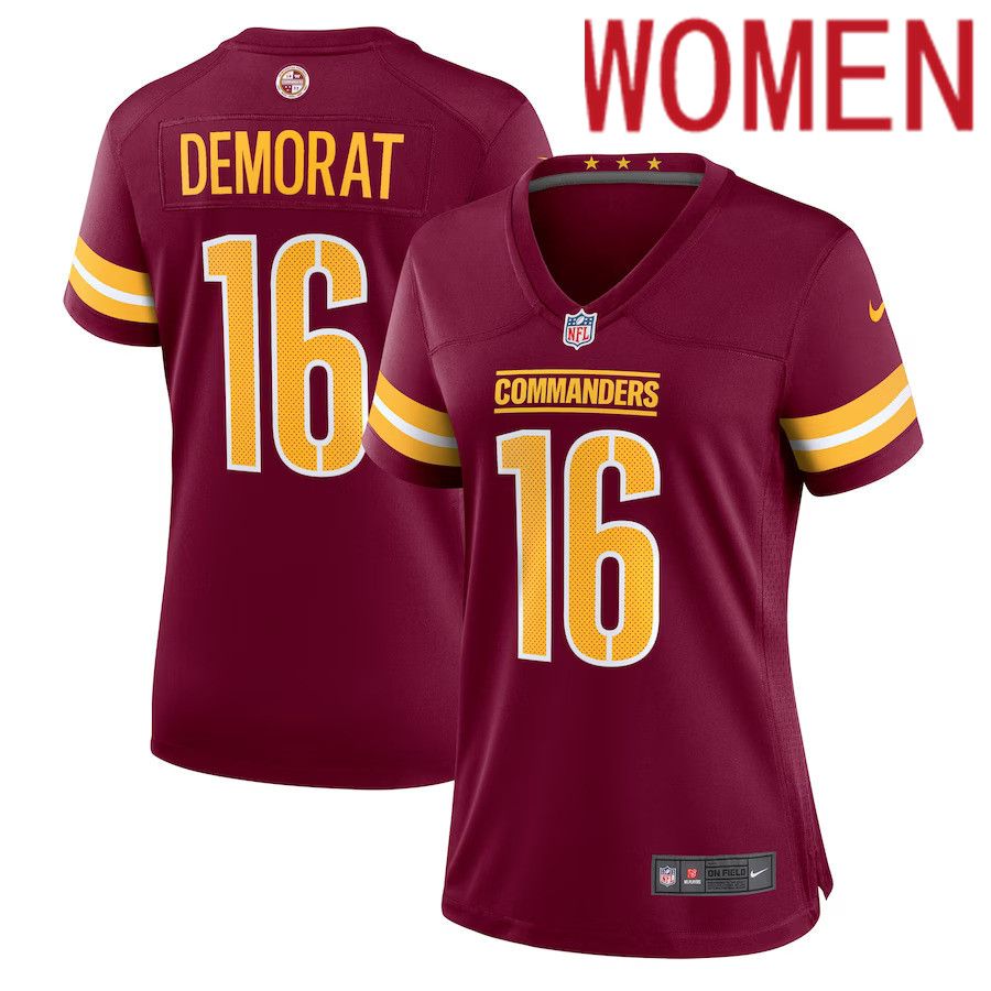 Women Washington Commanders #16 Tim Demorat Nike Burgundy Team Game NFL Jersey->women nfl jersey->Women Jersey